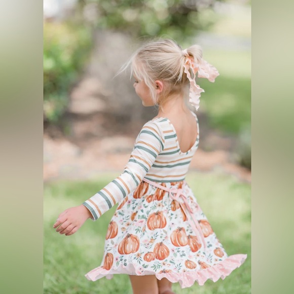 NWT Cheeky Plum Elara Knit Dress Pumpkin Patch 2T - Picture 3 of 10